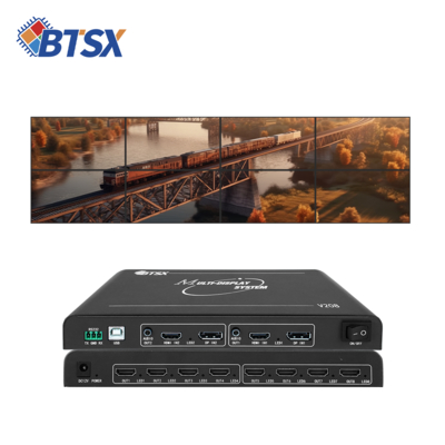 Revolucione su pantalla con el controlador de video wall 8k, 2 entradas, todos los modos de empalme, hasta 8 pantallas