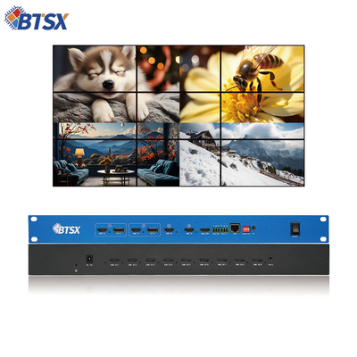 Controlador de pared de vídeo de material de casca de hierro 4 entradas y 9 salidas para configuraciones flexibles