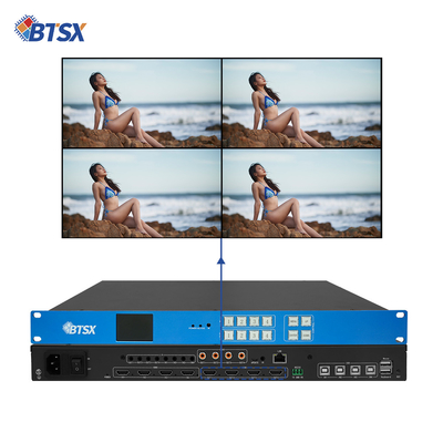 4 en 4 fuera KVM Conmutador sin fisuras Controlador de pared de video 4K60 Procesador de pared de video