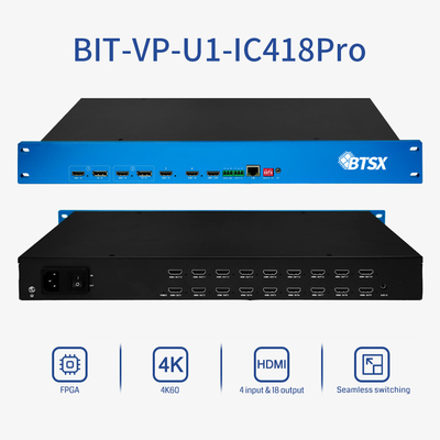 Procesador de vídeo 4K OEM / ODM HDMI Matrix Switcher Multiviewer con control remoto IR