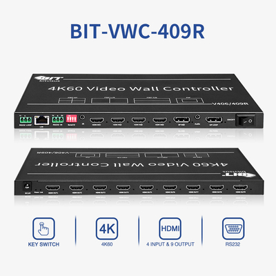 4 en 9 controlador de pared de vídeo 12W 4K Procesador de pared de vídeo BIT-VWC-409R