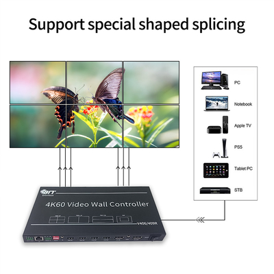 Bitvisus 3X3 2X3 4K Conmutador de vídeo PIP POP HDMI TV Sala de reuniones Sala de conferencias Procesador de pared de vídeo Controlador BIT-VWC-409R