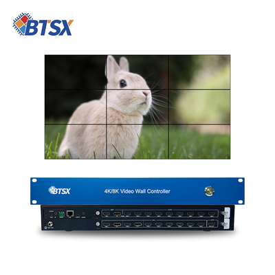 Bitvisus 4K60 8 en 9 controlador de pared de video de salida Rs232 HDMI / DP Control web de red 2x2 controlador de matriz de pared de video