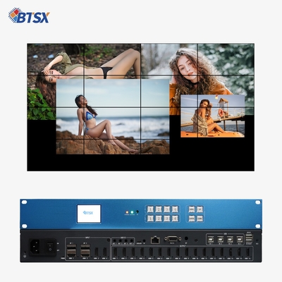 Bitvisus 1U RACK PIP Conmutador HDMI de conmutación sin fisuras Matriz 4K60 4*4 LCD LED TV Video controlador de pared ProcesadorBIT-VP-U1-MD416