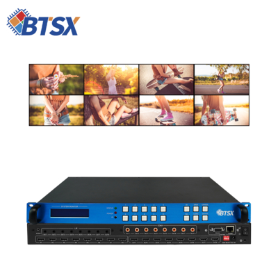 8 puertos de entrada controlador de pared de vídeo equipado con matriz HDMI y 8 puertos de salida