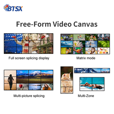Tamaño del paquete de pared de video de la sala de control de visualización clara y detallada 540 mm × 325 mm × 225 mm Resolución máxima de salida 4096x2160P60