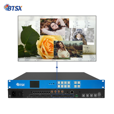 4 en 4 fuera KVM Conmutador sin fisuras Controlador de pared de video 4K60 Procesador de pared de video