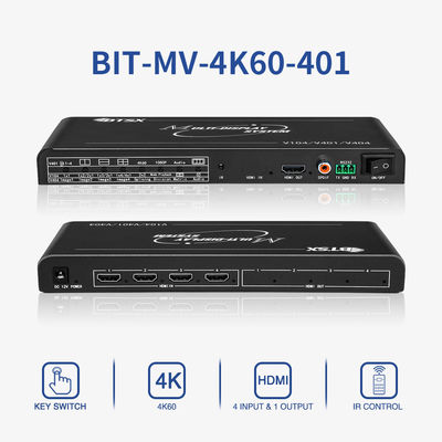 BIT-MV-4K60-401 4K60 Control de pared de video HDMI multiviewer con 4 entradas HDMI y conmutación sin fisuras