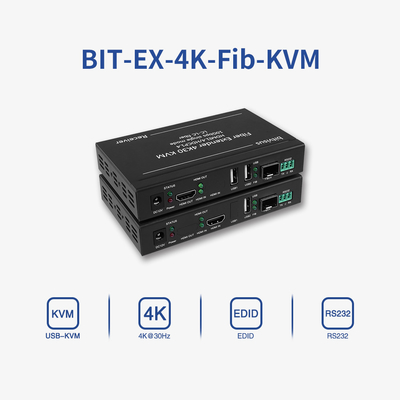 Bitvisus 4k60 Modo único industrial 20 km LC a LC KVM Transmisor receptor HDMI Extensor de fibra